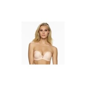 PO Jezebel 38D Intrigue Strapless Double Push-Up Bra 16023 Beige #109756